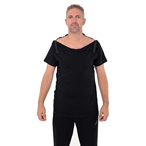 USBD Post Surgery Shoulder Recovery Shirt Tearaway Snap Open Design Tshirt for Easy Chemo Port Access Tee4