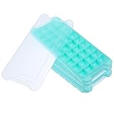 Gatuida 3Stücke Silikon Eiswürfelform mit Deckel Leicht zu Entformende Eiswürfelform für Zuhause Cafés und Restaurants für DIY Eiswürfel und Desserts