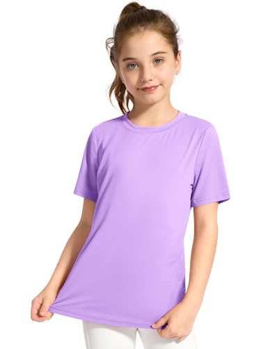 Image of KEREDA Girls Athletic Shirts Quick Dry T Shirts Summer UPF 50+ Tops 3 Pack