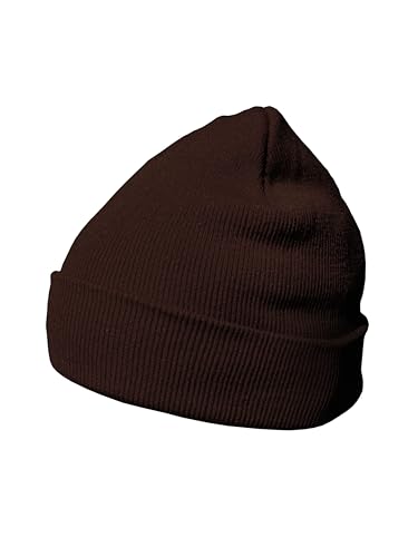 DonDon Mütze Herren Mütze Damen Wintermütze Beanie klassisches Design braun