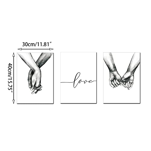 Poster Tenersi per Mano in Bianco,Nordic Abstract