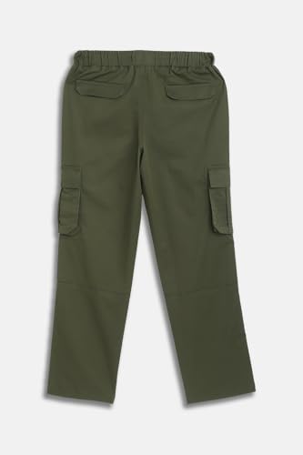 Image of Allen Solly Boys' Cotton Cargo Trousers | Multi-Pocket Design | Regular Fit | Comfort Wear | Casual & Outdoor Style
