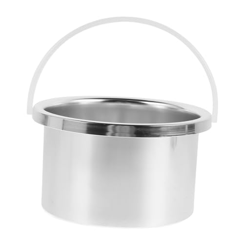 DEARMAMY recipiente para derretir cera calentador de cera calefactor olla de cera bote de cera olla calentadora de cera dura jarra de cera crisol de cera aleación de aluminio Silver