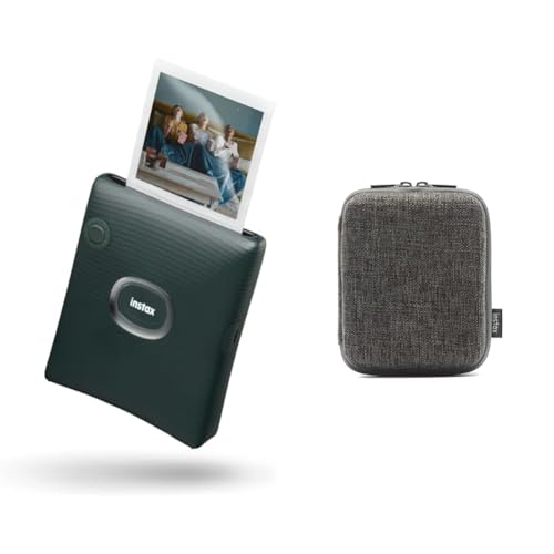 Impresora instax Square Link Verde Oscuro Smartphone y Funda Gris Tejido 70100156548