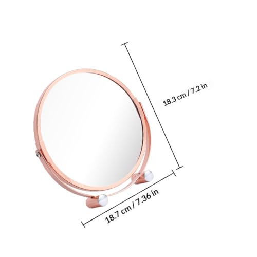 Espejo de maquillaje doble rotatorio 360° de mesa miniatura 2