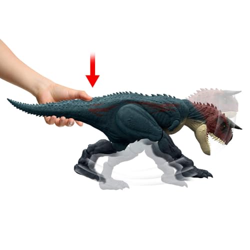 Mattel Jurassic World Charge N Chomp Carnotaurus Dinosaur Figure | ​JW Dino Toy, Running & Biting Carnivore, Roar Sounds, Digital Play Via Scan Code - image 7