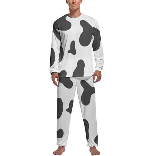 Pyjama homme vache tachetée noire idéal pour des nuits d'hiver cocooning