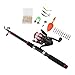 Outdoor Fishing Starter Set with Fishing Rod, Reel and Tackle Box - Lightweight and Compact Beginner Fishing Kit for Easy Transport, Ready to Use (Red or Green)（Red Rod Set）