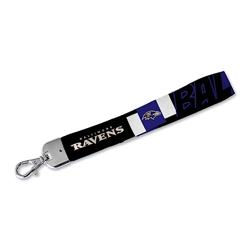 Rico Industries NFL Football Baltimore Ravens Handgelenk-Schlüsselband, niedlicher Handgelenkriemen, Schlüsselanhängerhalter für Damen und Herren, Autoschlüssel, Ausweise, Karten, Geldbörse, Telefon,