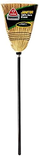 O-Cedar Heavy Duty Commercial 100% Corn Broom with Solid Wood Handle (Pack - 3)