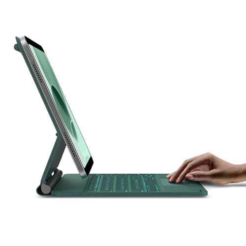 Image of typecase Edge Keyboard Case for iPad 11th Gen A16 (2025) & 10th Gen 10.9 inch (2022) - Multi-Touch Trackpad, 11-Color Backlit Magic-Style Keyboard - Floating Magnetic Stand, Pencil Holder - Midnight Green