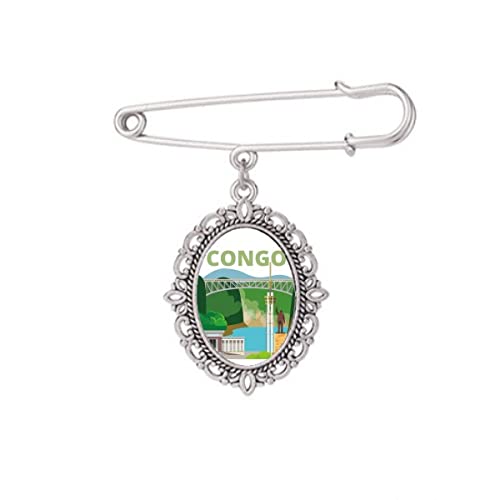 Broche Congo en forme de statue de ville pour robe et chemise