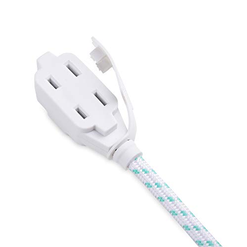 Cable Matters 2 Pack Premium Braided 3 Outlet Flat Extension Cord 2 Prong 10 Ft With Low Profile Plug #TOP5