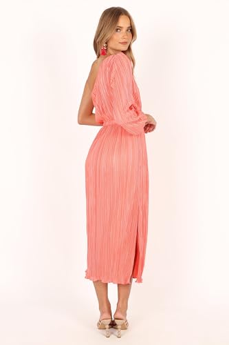 Image of Petal & Pup Women's Pontee One Shoulder Pleated Midi Dress