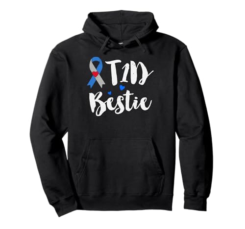 T1D Bestie Camisa Tipo 1 Regalos de Concientización sobre la Diabetes Sudadera con Capucha