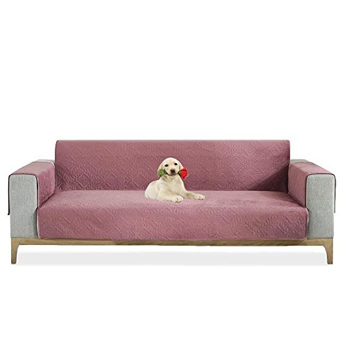 Syarerla ソファカバー 犬猫対策 ソファーシーツ 3人掛け 肘付き そふぁーかばー 柔らかい ソファー保護カバー 取り替え簡単 滑り止め 洗濯可能(ライトレッド、三人掛け)