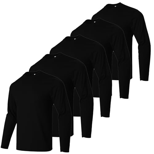 Gary Com 5 Pack Mens T-Shirt UV Sun Protection Long Sleeve Shirt Dry-Fit Running Gym Athletic Tee for Fishing Hiking &Workout