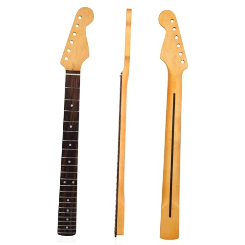 DIY Guitar Necks Matte Yellow 22 Fret Maple Neck Rosewood Fingerboard For ST Electric Guitar With Back Center Line