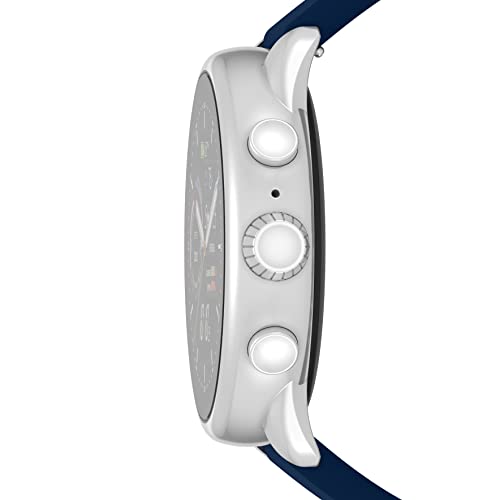 Fossil-Mens-or-Womens-Gen-6-Wellness-Edition-44mm-Touchscreen-Silicone-Smart-Watch-Color-Silver-Navy-Model-FTW4070V