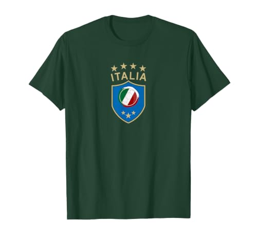 Italy Soccer - Italian Italia Flag Football Player T-Shirt, Men, Dark Green, Large