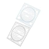 SOLUSTRE 2pcs Circle Drawing Template Rolling Ruler Multi-Purpose Stencil Drafting Tool