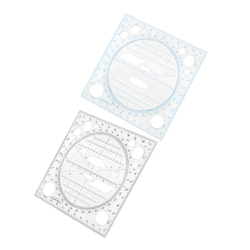 SOLUSTRE 2pcs Circle Drawing Template Rolling Ruler Multi-Purpose Stencil Drafting Tool