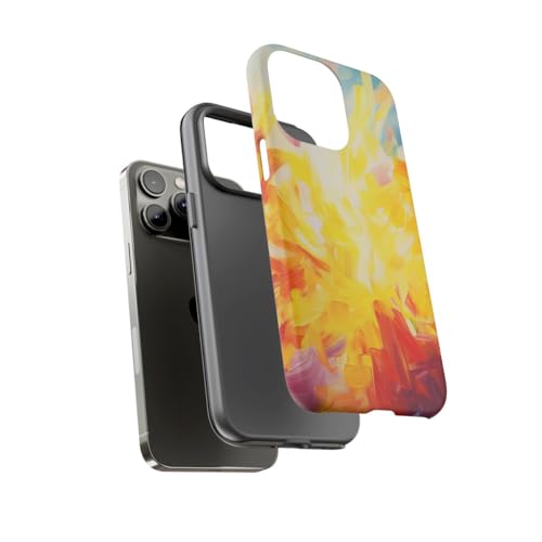 Abstrait Bright Sunshine coque rigide mate iPhone 14 Pro Max jaune pour le bureau