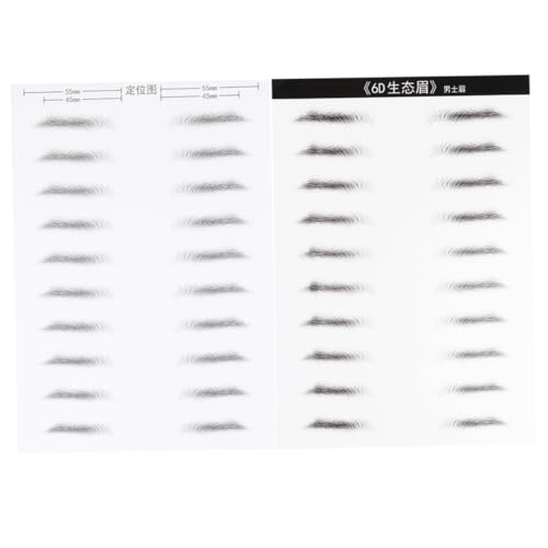 CIYODO 2 Hojas Pegatinas Impermeables para Cejas Efecto Pelo Simulado para Hombres Maquillaje de Cejas Herramientas Artificiales Fácil