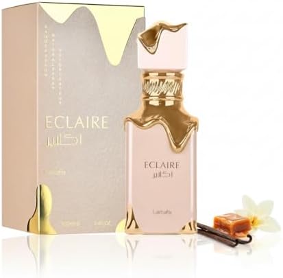 Lattafa Eclaire - Vanilla, Caramel, Sweet, Floral - Eau de Parfum Long-Lasting Fragrance for Women, 3.40 Ounce / 100 ml