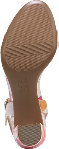 Naturalizer Womens Bristol Ankle Strap Chunky Block Heel Dress Sandal ,White Pink Floral Multi,10W #TOP5