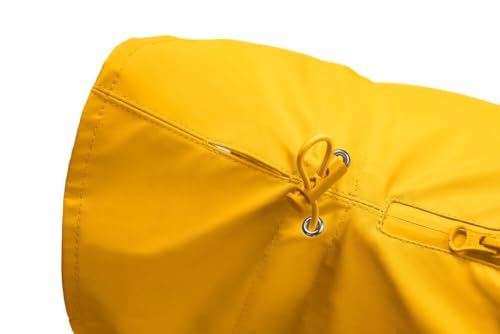 Hunter Hunde-Regenmantel Milford, Farbe: gelb, ergonomische Passform für optimalen Schutz, individuell verstellbar, Reißverschluss für Geschirrträger, pflegeleicht & waschbar bei 30 °C, Größe: 50