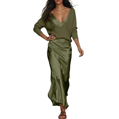 Robe midi tendance deux pièces sexy et élégante avec col en V pour la plage