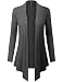 Because I Love You Women's Open Front Drape Hem Lightweight Cardigan - XXX-Large - Charcoal
