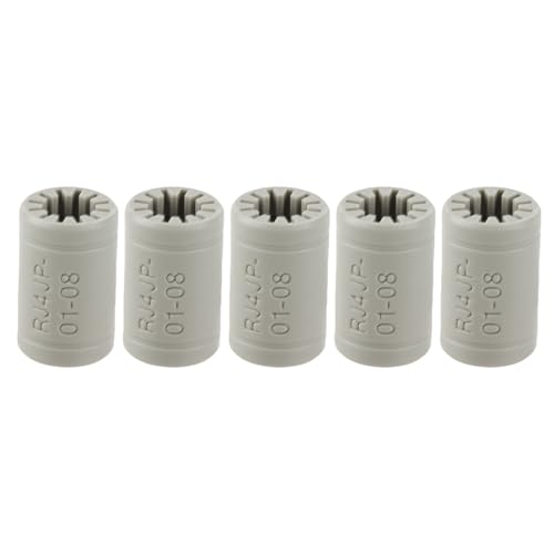 5Pcs 3D Printer Plastic Bearing, Solid Polymer Linear Bushing RJ4JP - 01-08 for 10-30mm Shaft, Low - Friction Replacement for Automation and Dusty Environments
