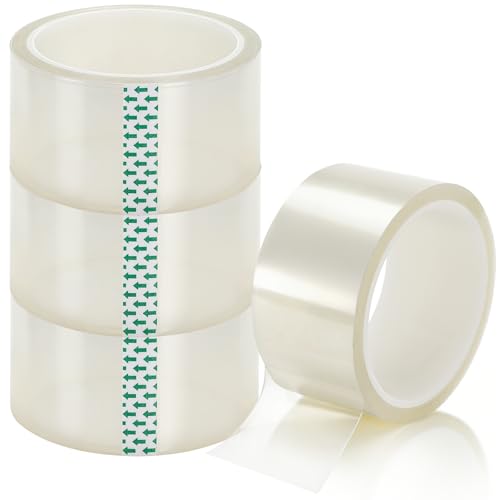 Image of 4 Rolls Clear Heat Tapes, 50mm x 33m(108ft) | Sublimation Tape for Heat Press, Wide Thermal High Temperature Tape for Soldering, Printing, Painting, Circuit Board
