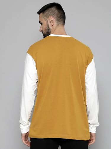 Image of Maniac Mens Printed Round Neck Full Sleeve Cotton Oversized T-Shirt