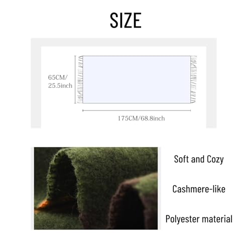 Scarf for Women Winter Fall Cashmere Feel Plaid Scarves Fashion Shawls Checked Long Knit Neck Wraps Soft Warm 5