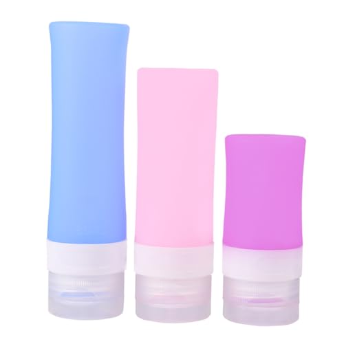 Générique Bouteilles Cylindriques Anti-fuites Pour Voyage 4 Pièces En Silicone Souple Réutilisables Pour Cosmétiques Et Lotions Paquet Pvc Transparent