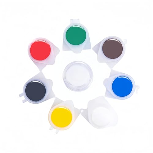 カーシート・革家具用レザー/ビニール修理キット | 接着剤&着色フィラーコンパウンド・木目紙付き | ソファ/椅子/車内座席のひび割れ・穴・傷補修に対応 | 家具/バッグ/オフィス用品にも使用可能 | 7色修理剤・へら・混合カップ付属