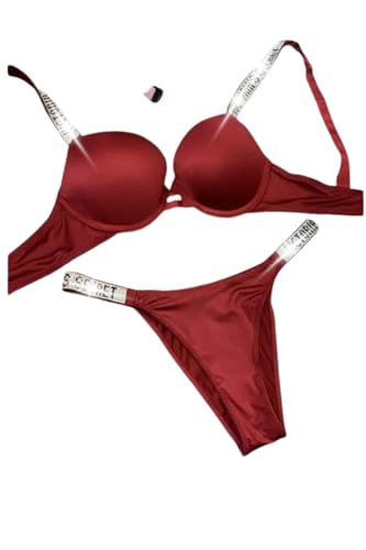 Image of Women Girl's Plain Cotton Padded Push-up Wireless Underwired Sports Non Padded Regular V Secret Everyday Wear Stylish Wired Non-Wired Full Coverage T-Shirt Solid Bra Underwear Lingerie Set
