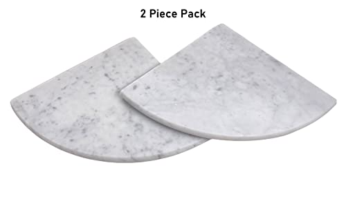 Tenedos Premium Quality Italian Carrara Marble Corner Shelf Polished 9 Inch (2) #TOP3