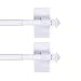 H.VERSAILTEX Appliance Square Finials Magnetic Rods Suitable for Any Steel Surface, 16 to 28 Inch, 1/2 Inch Diameter, White, 2-Pack