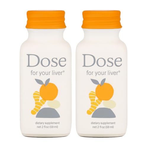 Dose for Your Liver – Pack of 2 (2 fl oz Each) | Organic Ayurvedic Liver Support™ | Turmeric, Milk Thistle, Dandelion & Ginger Blend | Cleanse & Detox Shot