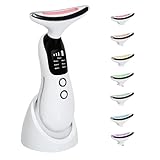 Face Massager, Facial Lifting Device, Anti-Aging Neck Eye with 7 Colors 3 Modes, Skin Care, Anti-Wrinkle Device for Slimming Face【White】