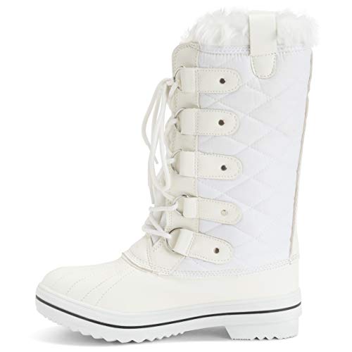 Image of POLAR Womens Snow Boot Nylon Tall Winter Fur Lined Snow Warm Waterproof Rain Boot
