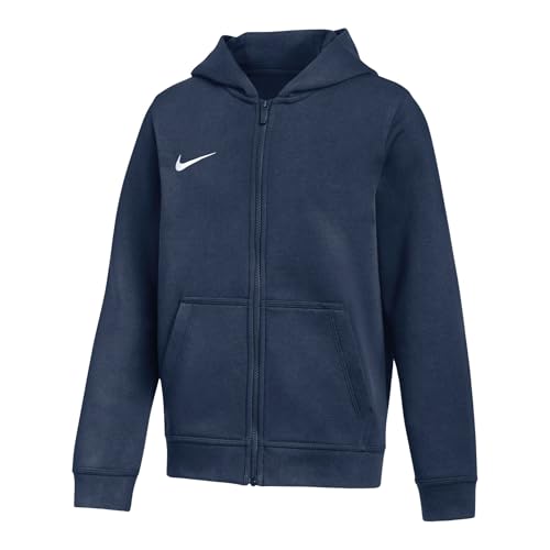 Nike Park 26 Sweat À Capuche De Foot en Tissu Fleece À Zip pour Enfant, Midnight Navy/White, IB1232-410, S