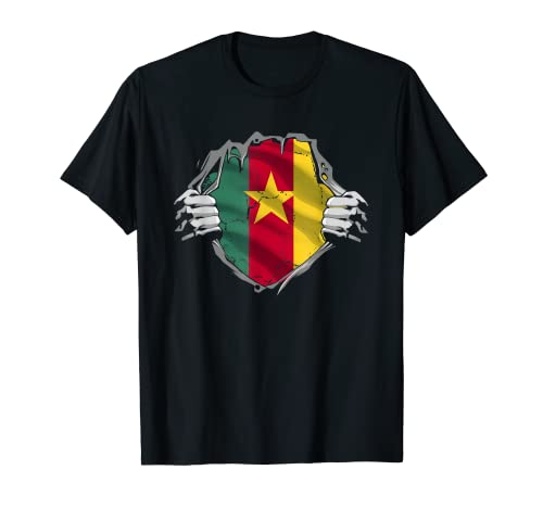 Cameroon Heritage Roots Flag DNA Vintage Soccer Retro Fan Maglietta