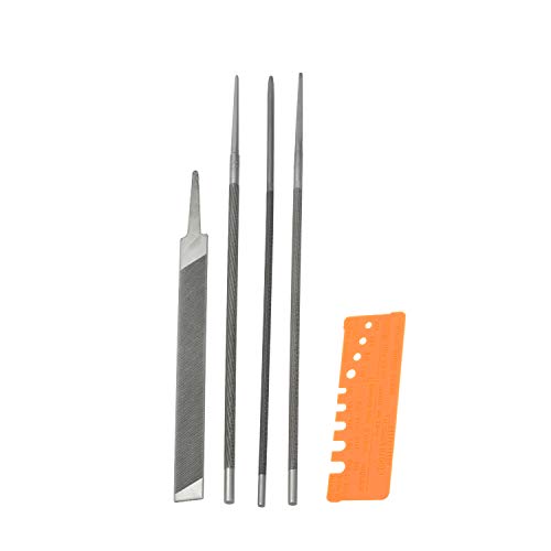 Yorten Conjunto de peças de corrente de afiador de motosserra, limas de 5/32, 3/16 e 7/32 polegadas,