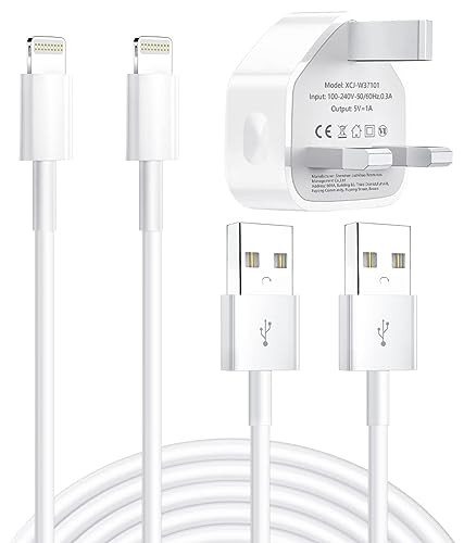 iPhone Charger, MFi Certified 2Pack Fast Charger Block with 1M Cable Fast Charging Lightning Cable with iPhone Wall Charger Plug, Compatible iPhone 14/13/12/11 Pro Max/XS Max/XR/X (2charger 1cable)