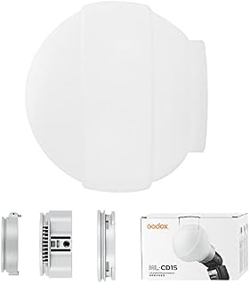 Godox ML-CD15 Foldable Dome Diffuser Kit with 3 Adapters for Godox ML30 ML30Bi ML60 ML60Bi & AD100Pro AD200 AD200PRO & V1 V860III V860II V850III TT685II TT685 Series Flash